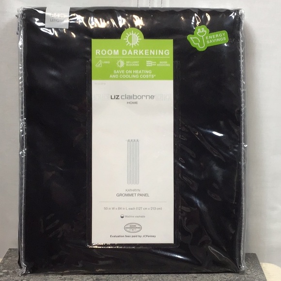 Liz Claiborne Other - Liz Claiborne Home ‘Kathryn’ Black Grommet Panel Room Darkening Curtain